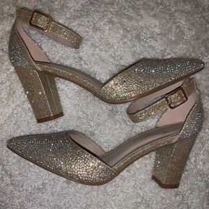 Womens ankle strap pointed-toe high heels